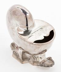 An English Silver-plate Spoon Warmer, William Hutton & Sons, 19TH/20TH CENTURY, of nautilus shell form
