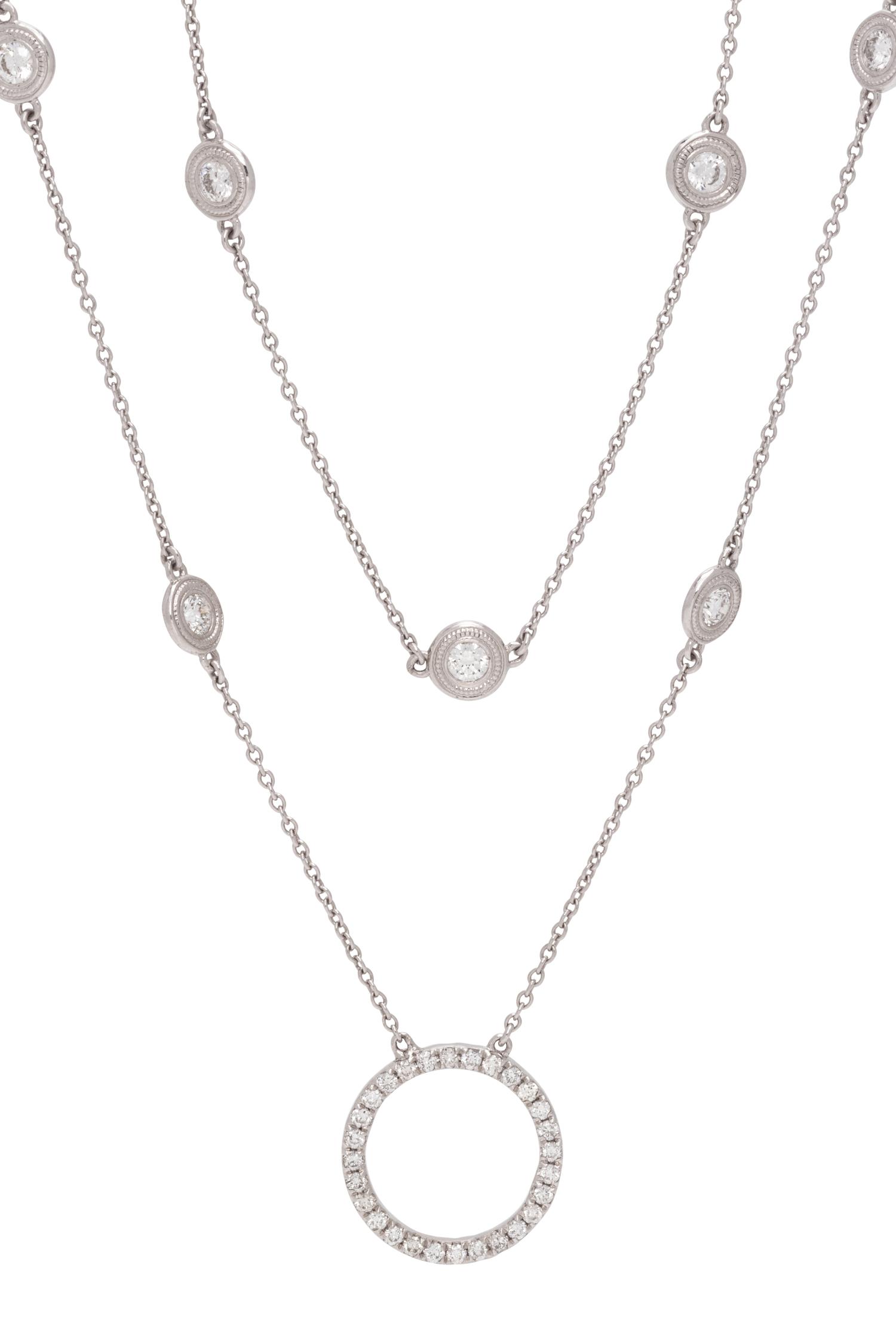 WHITE GOLD AND DIAMOND LONGCHAIN NECKLACE