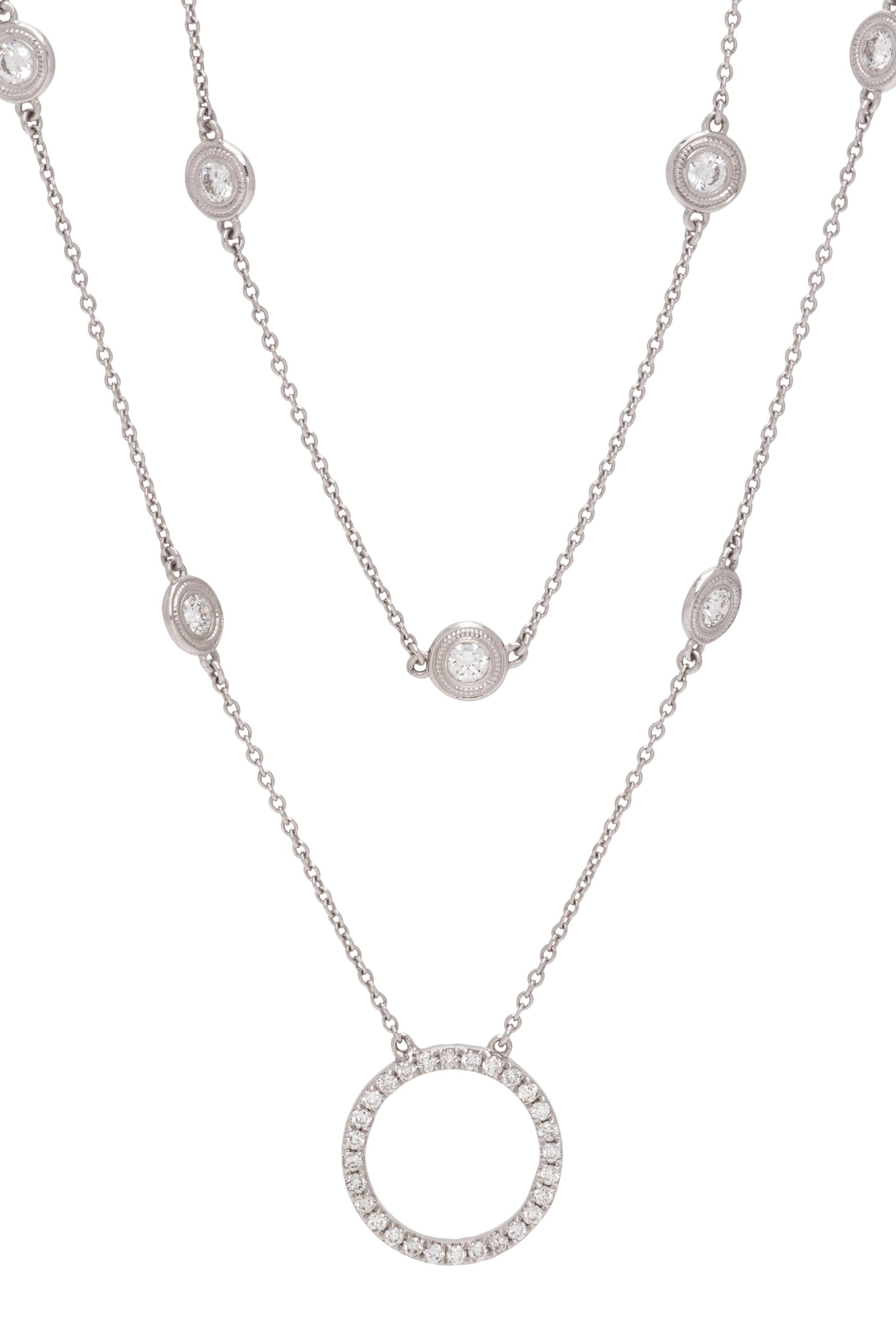 WHITE GOLD AND DIAMOND LONGCHAIN NECKLACE