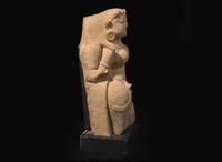 An Indian carved sandstone figure of a celestial maiden, Madhya Pradesh, 11th-12th century 印度砂岩神像 十一或十二世紀