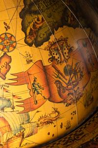 A Continental Terrestrial Globe Bar Cart