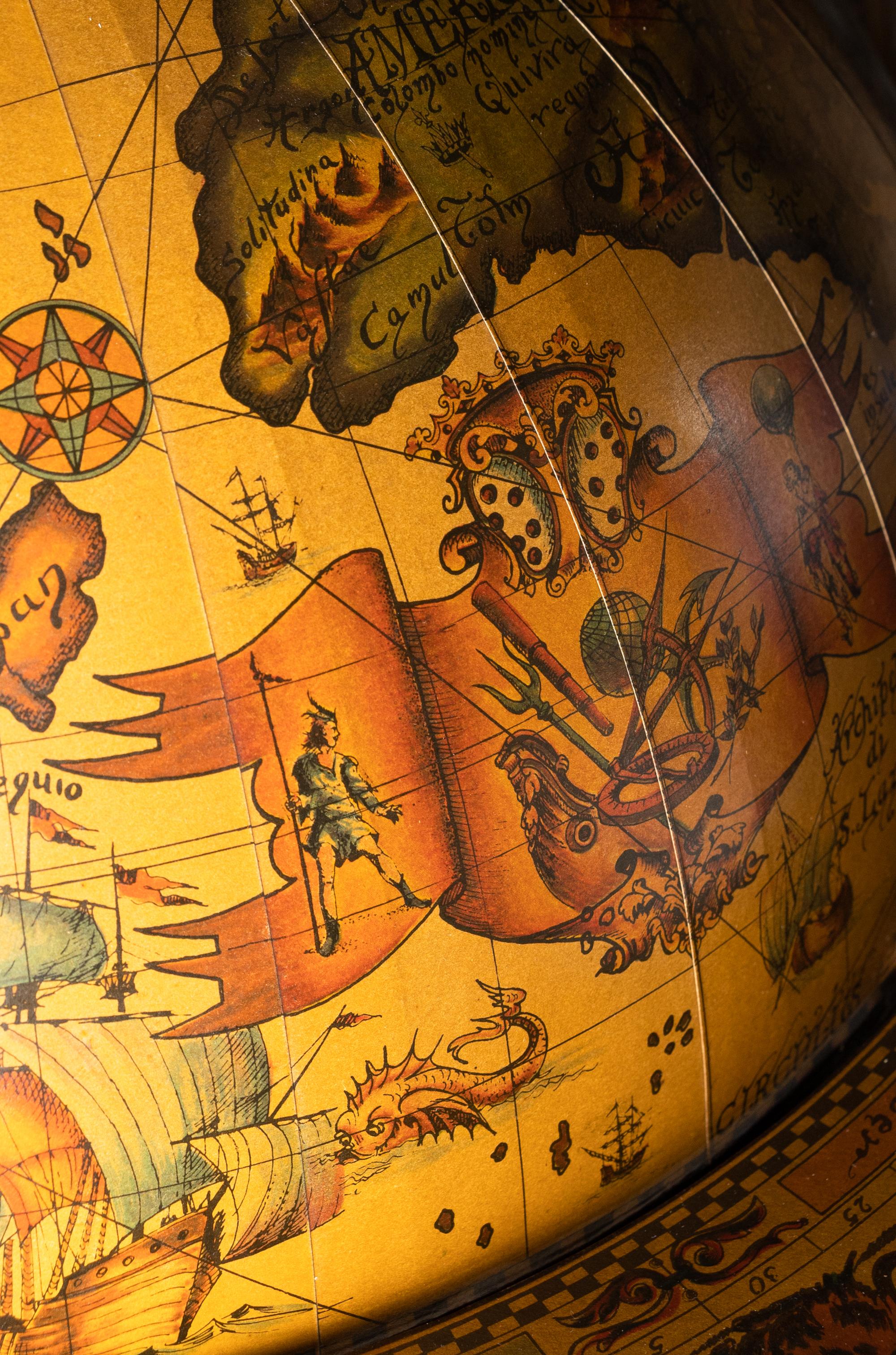 A Continental Terrestrial Globe Bar Cart