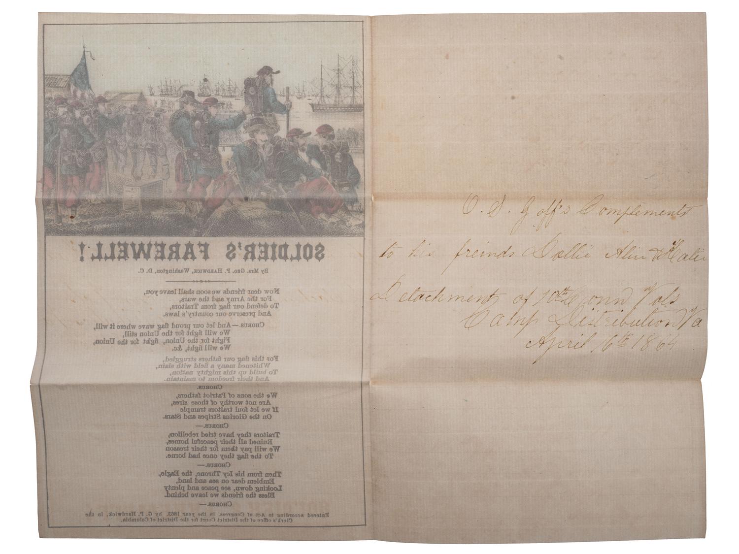 [GOFF, Orlando S. (1843-1916)] -- [CIVIL WAR] -- [EARLY PHOTOGRAPHY]. Civil War letters of Orlando S. Goff, Co. K, Connecticut 10th Infantry, accompanied by post-war letters describing his entry into the trade of photography.