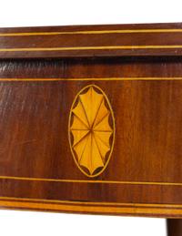 A Federal Satinwood Inlaid Mahogany Flip-Top Table