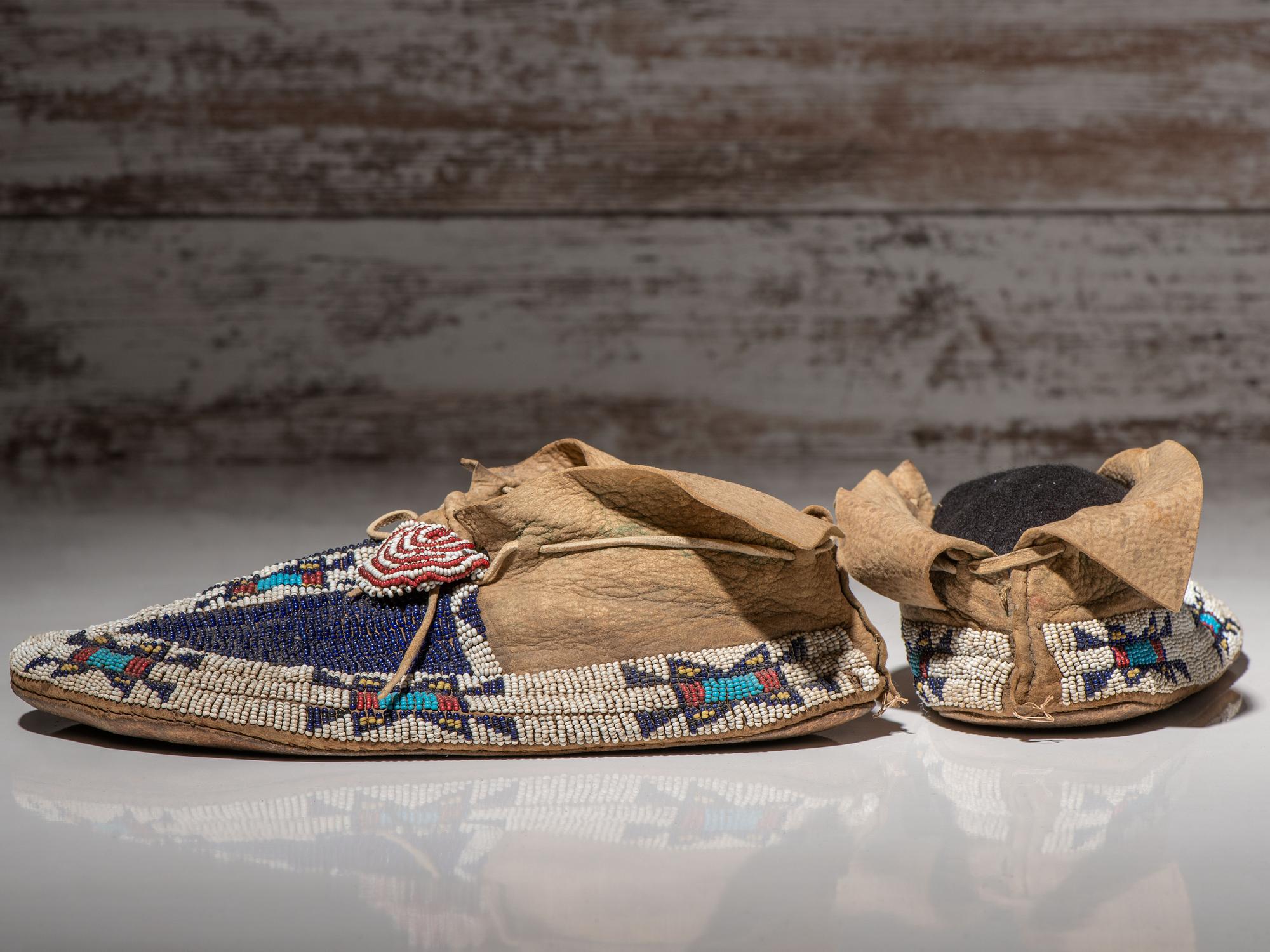 Cheyenne Beaded Hide Moccasins