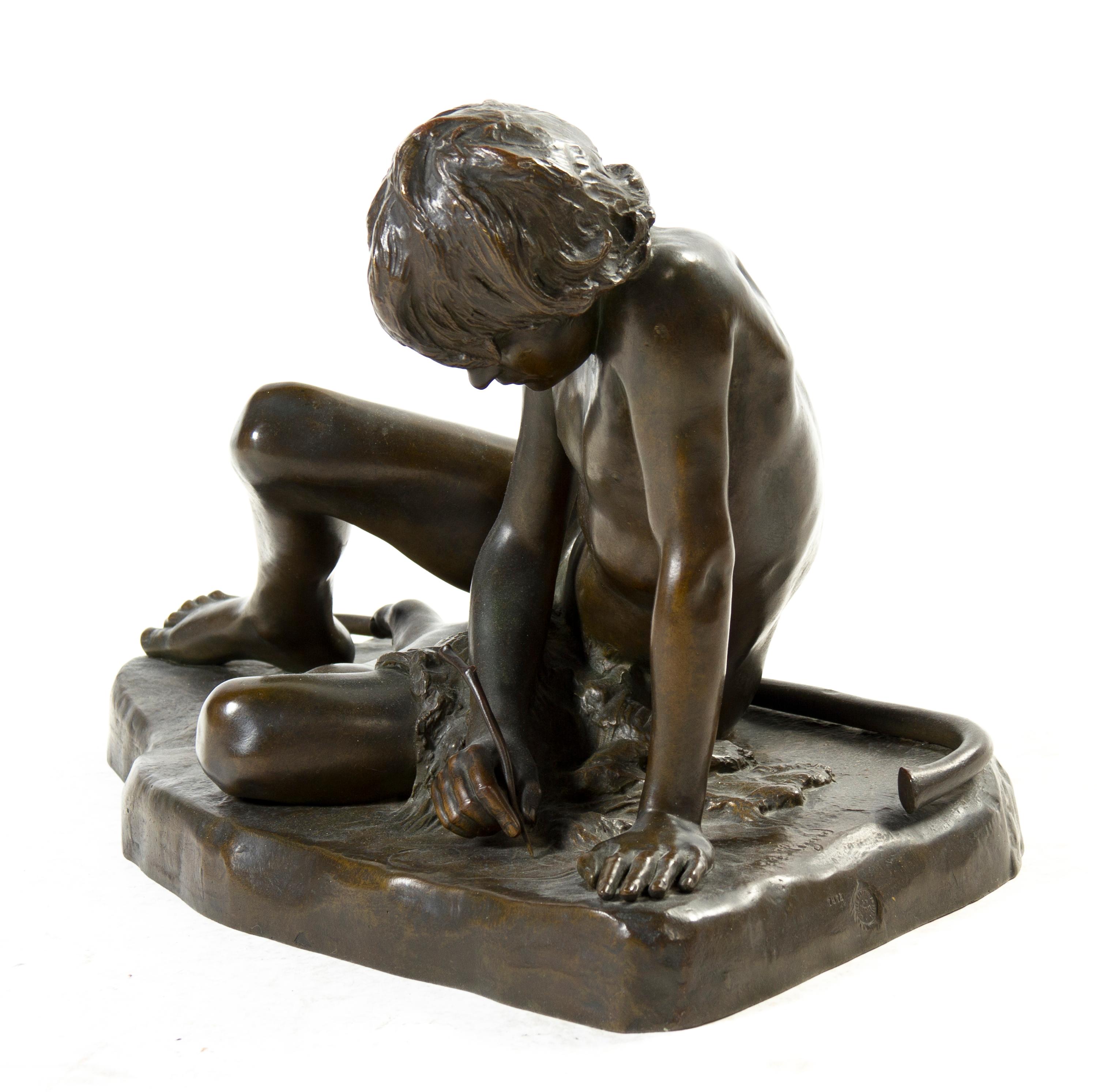 A Bronze Figure, Kate Lizard (American/French 19th century), Width 19 inches.