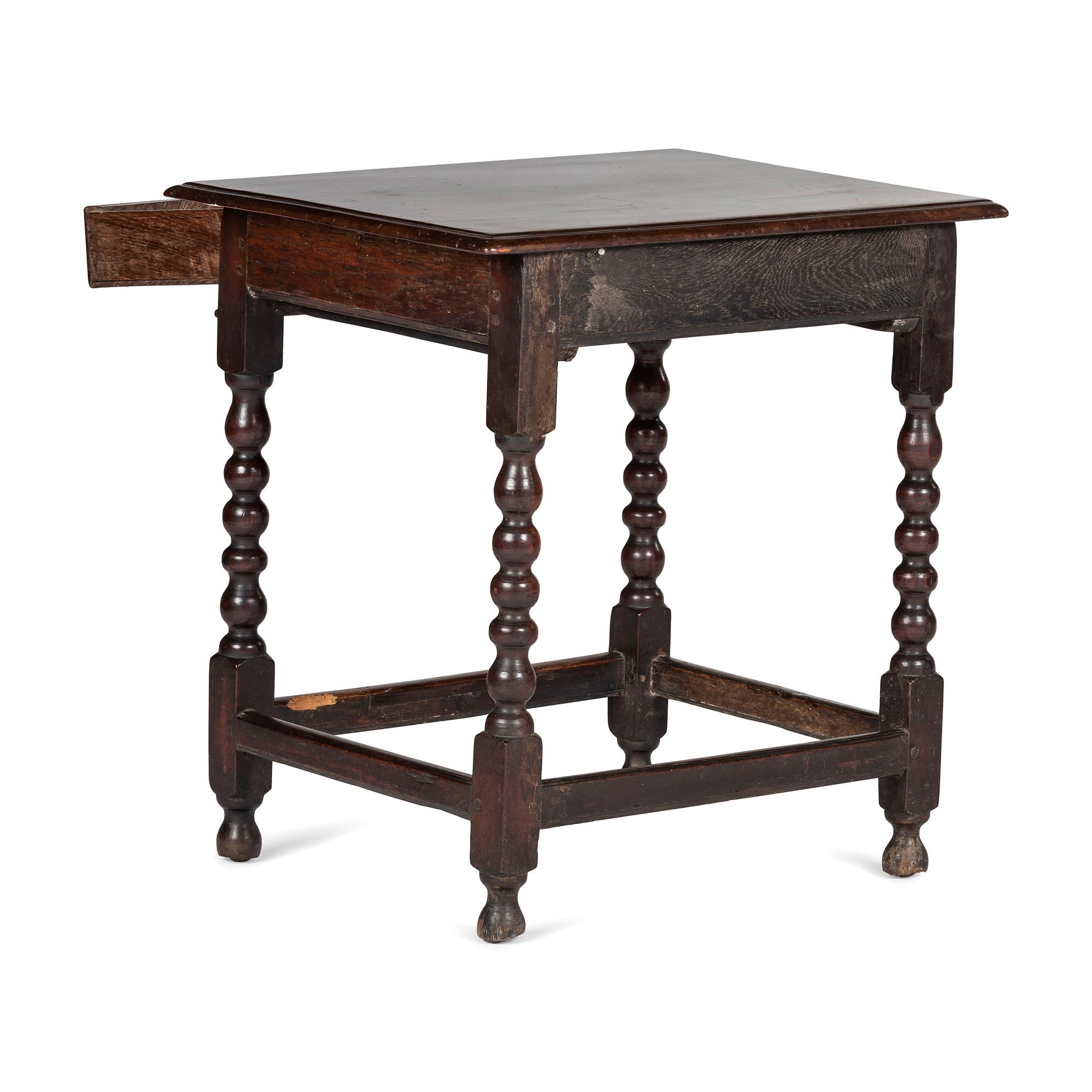 A William and Mary Block and Ball Turned Side Table