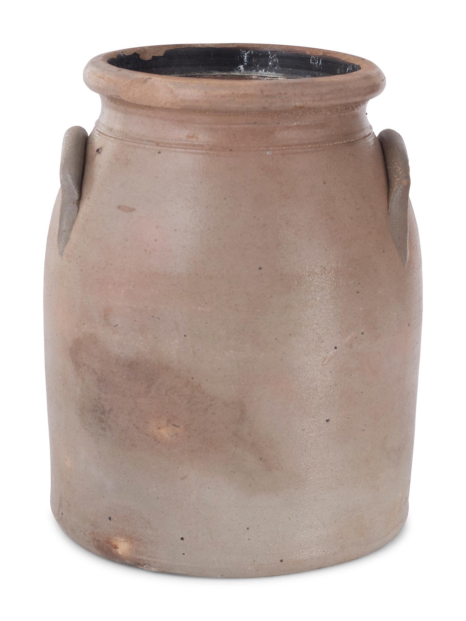 Two Cobalt Decorated Stoneware Crocks