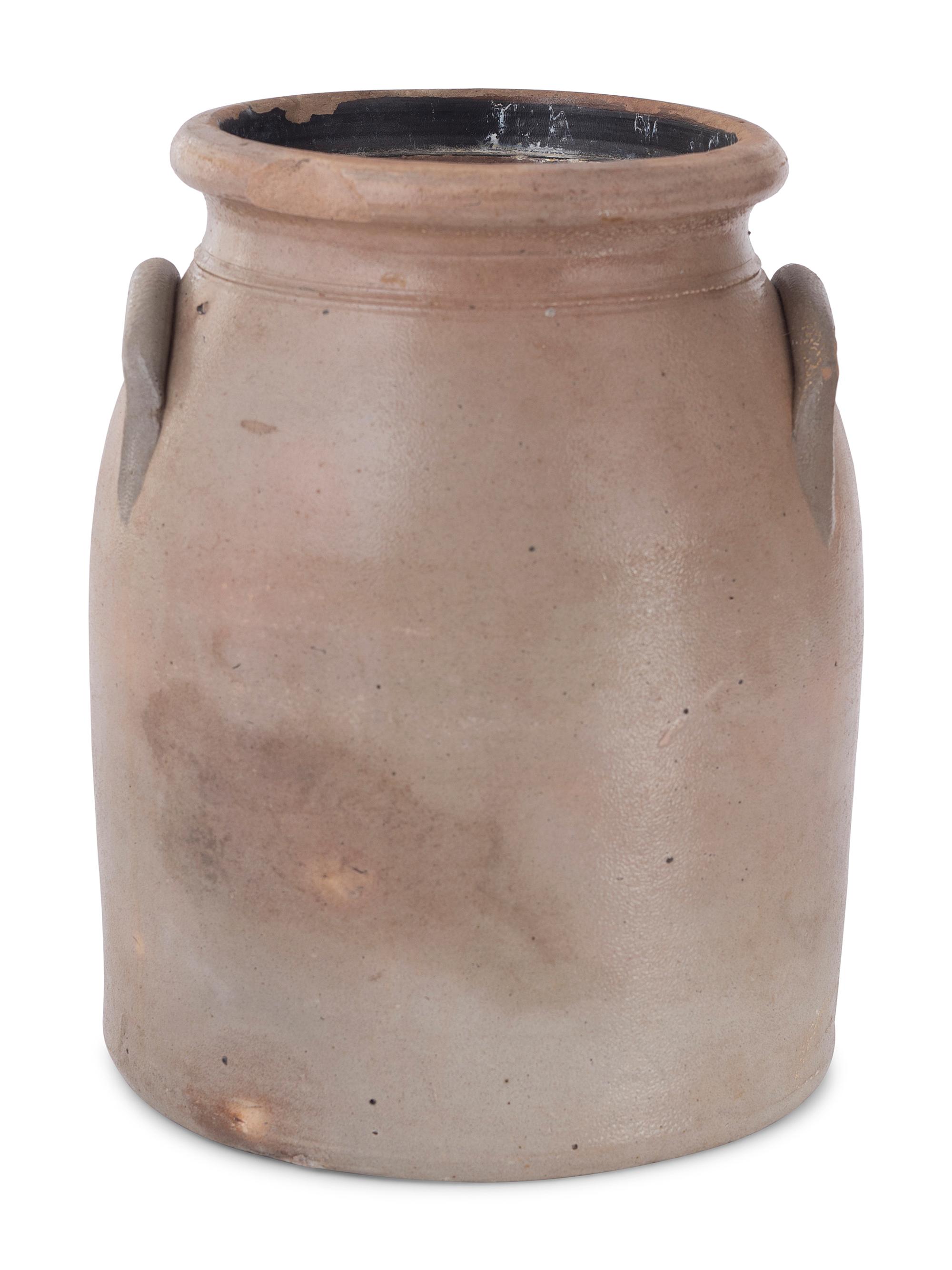 Two Cobalt Decorated Stoneware Crocks