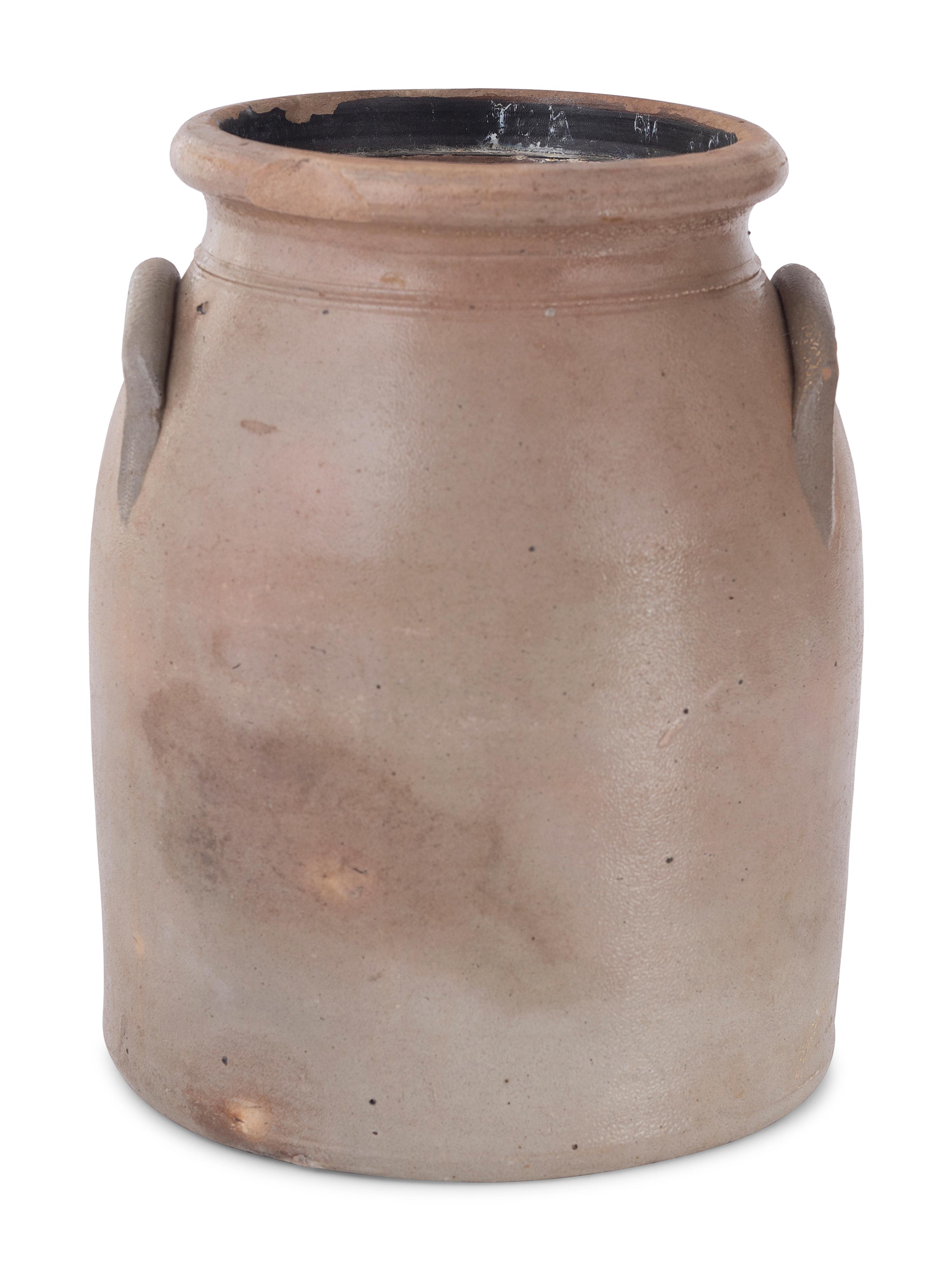 Two Cobalt Decorated Stoneware Crocks