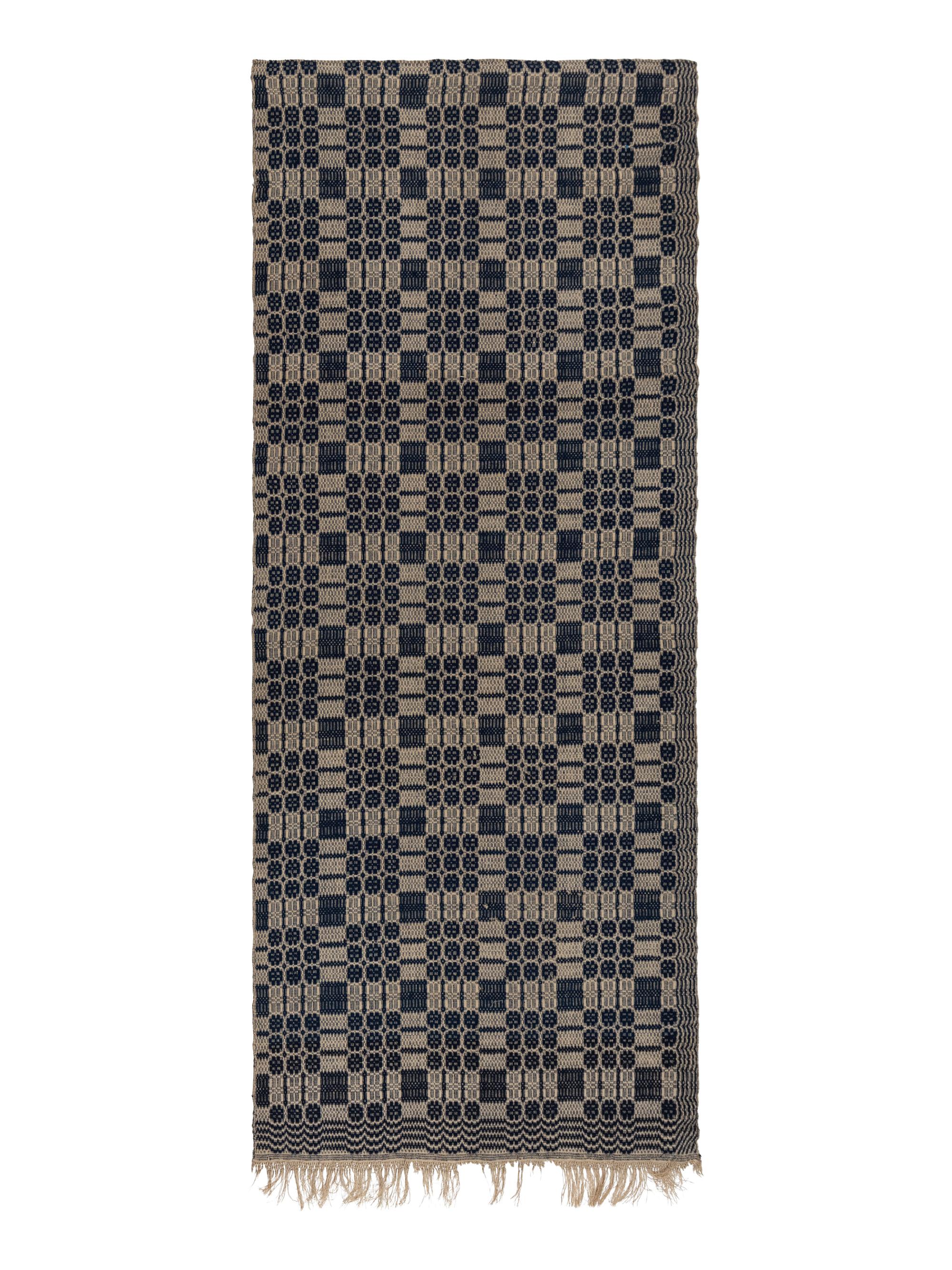 Two Cotton and Linen Jacquard Coverlets