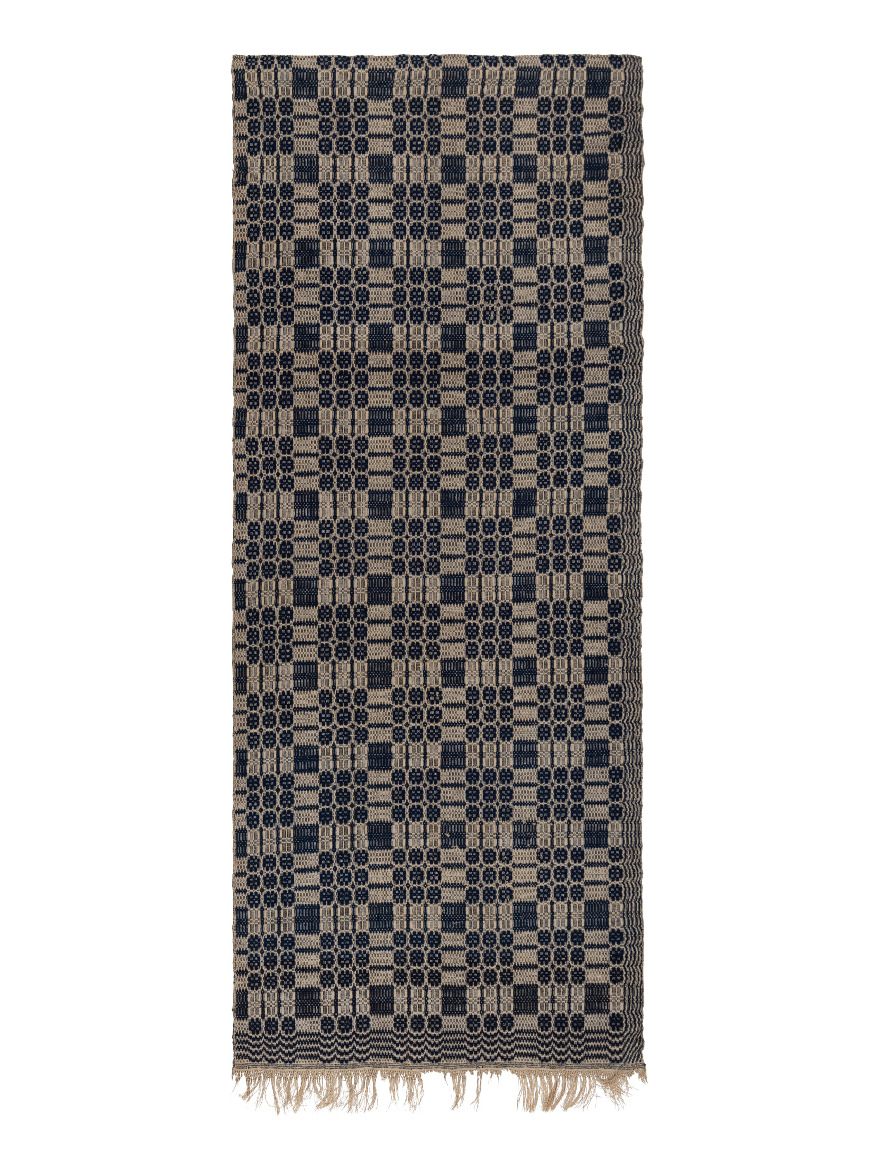 Two Cotton and Linen Jacquard Coverlets