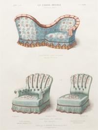 A Set of Eleven Giltwood-Framed French Colored Furniture Engravings