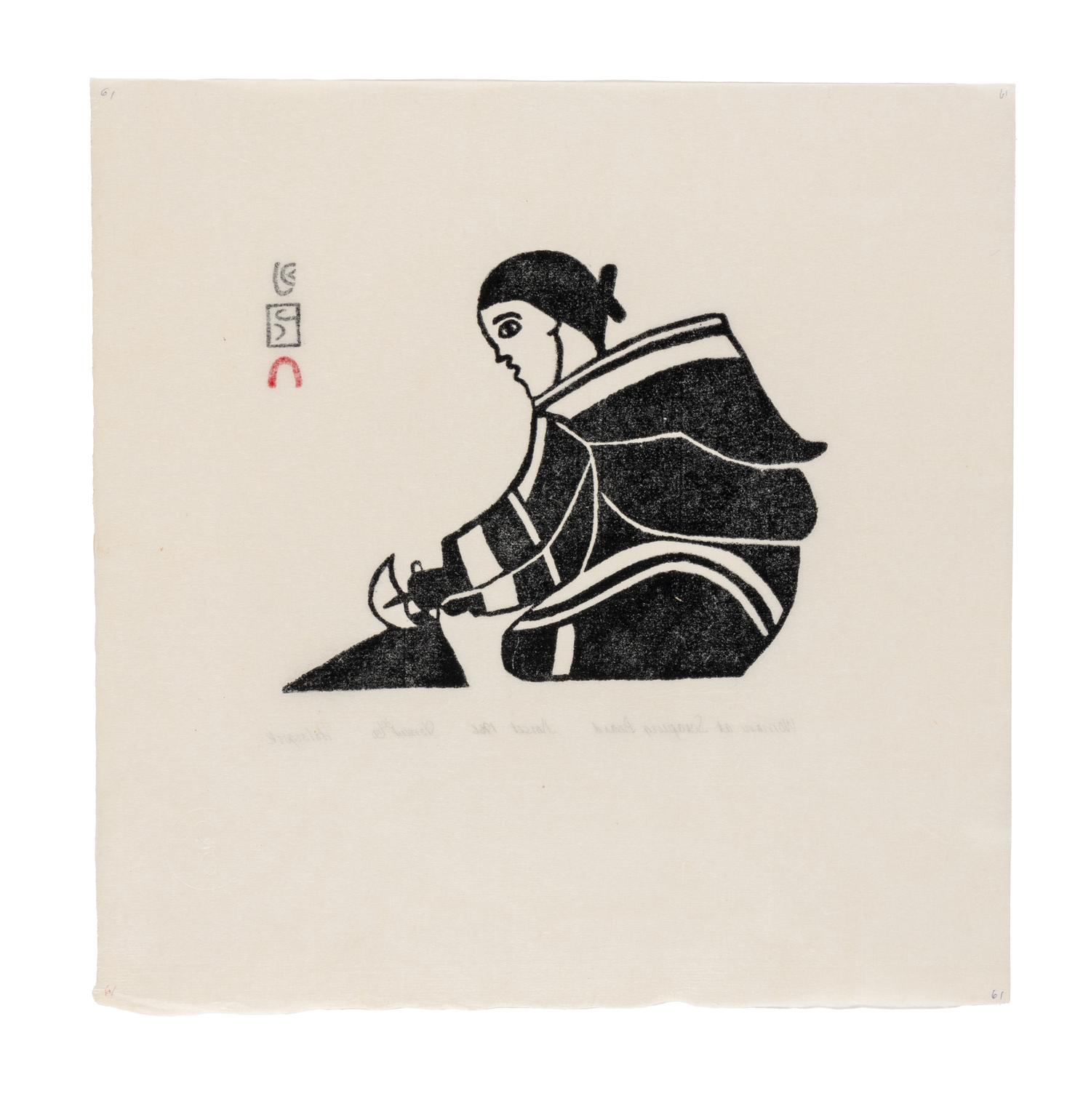 Woman at Scraping Board