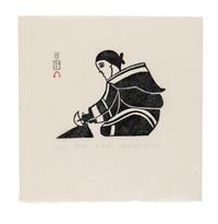 Woman at Scraping Board