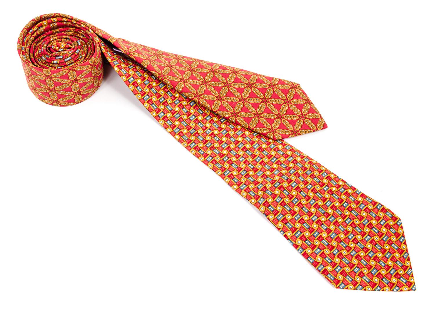 A Pair of Hermes Silk Ties,