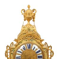A French Gilt Bronze-Mounted Polychrome-Painted Bracket Clock