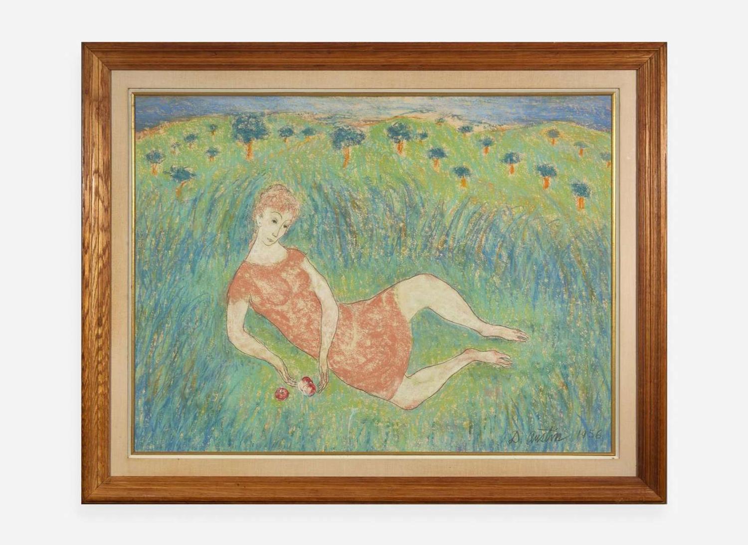 Darrel Austin (American, 1907-1994) - Girl Resting in a Meadow