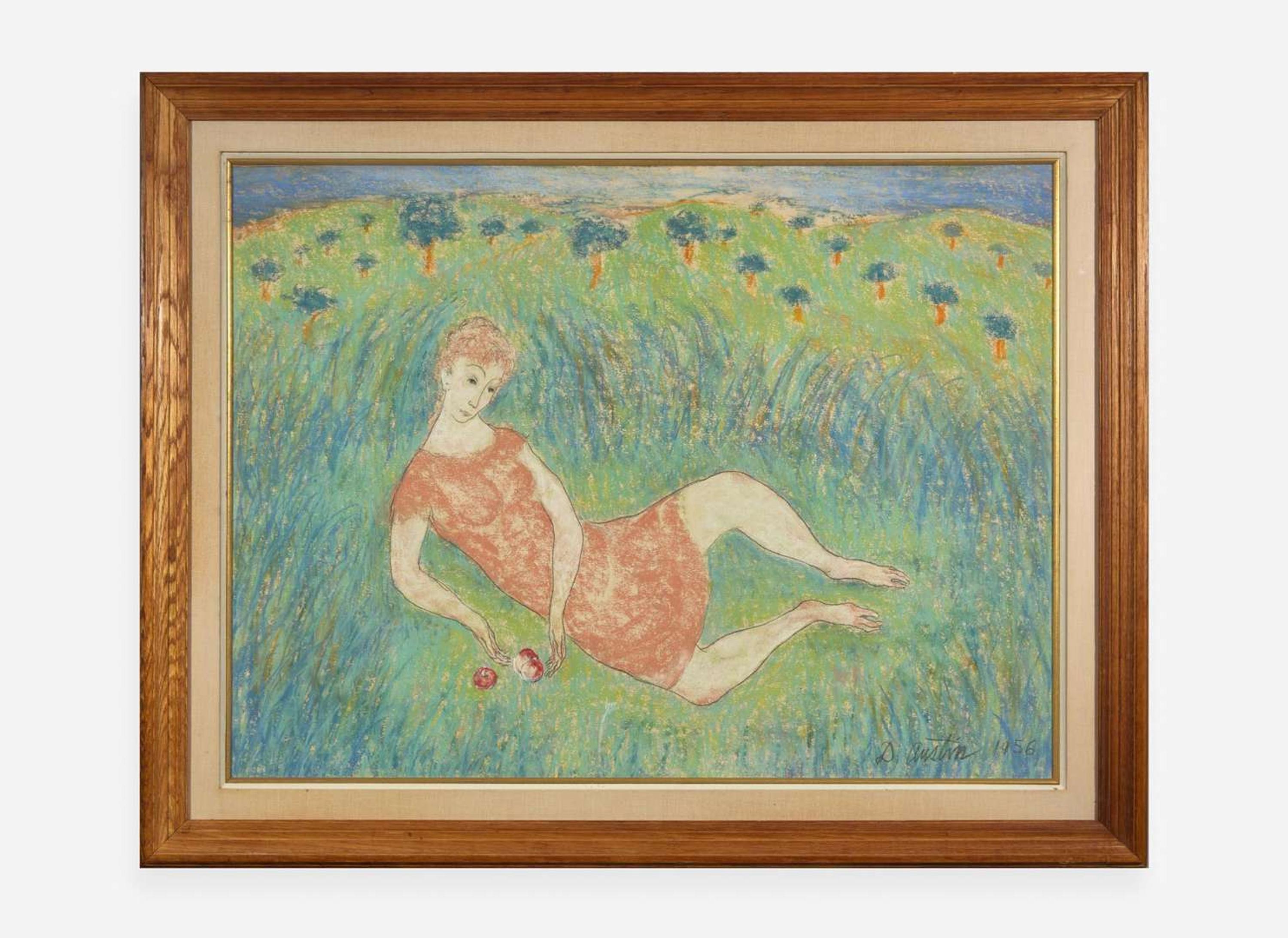 Darrel Austin (American, 1907-1994) - Girl Resting in a Meadow