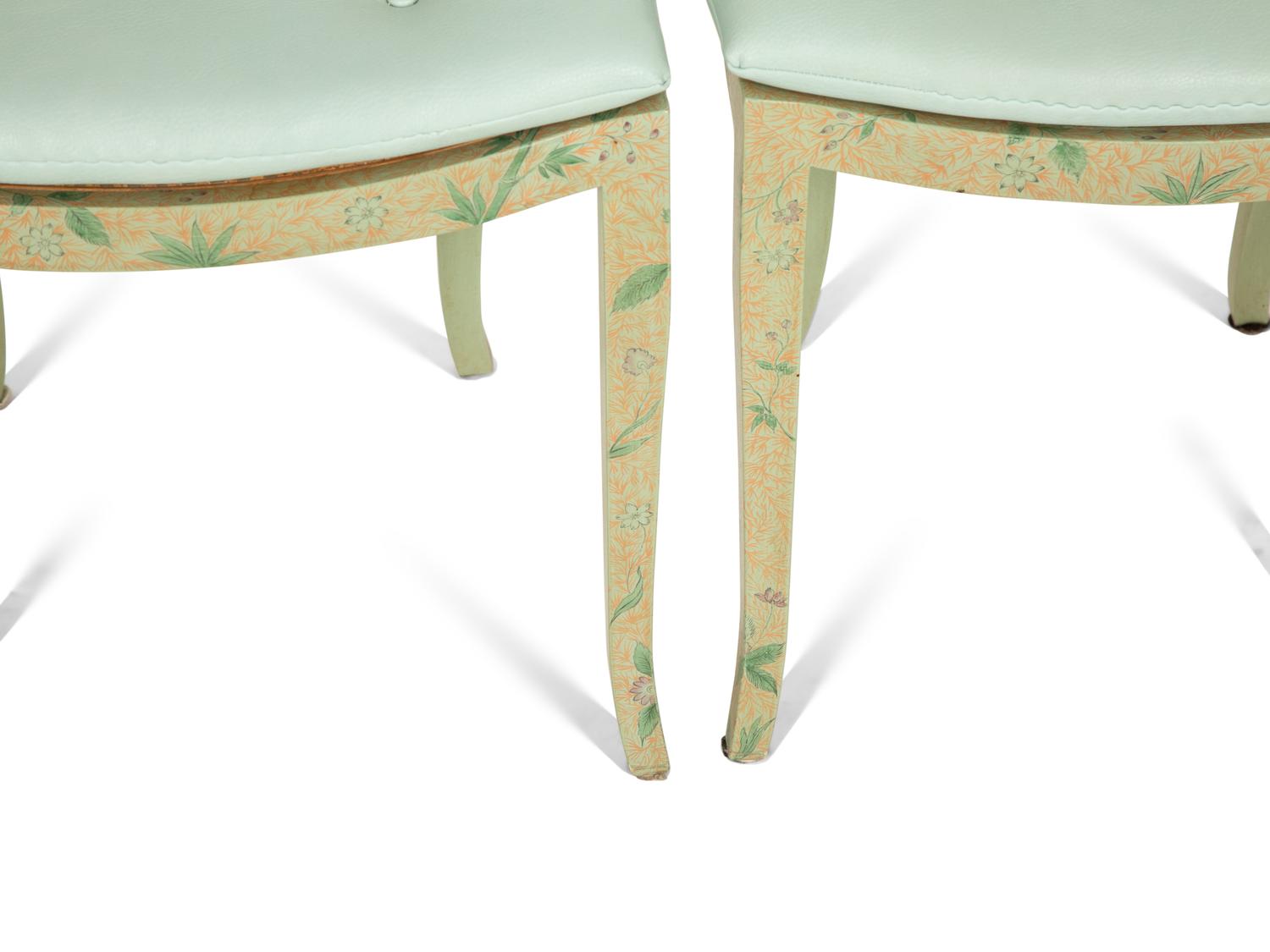 Four Adam Style Painted Caned Seat Side Chairs