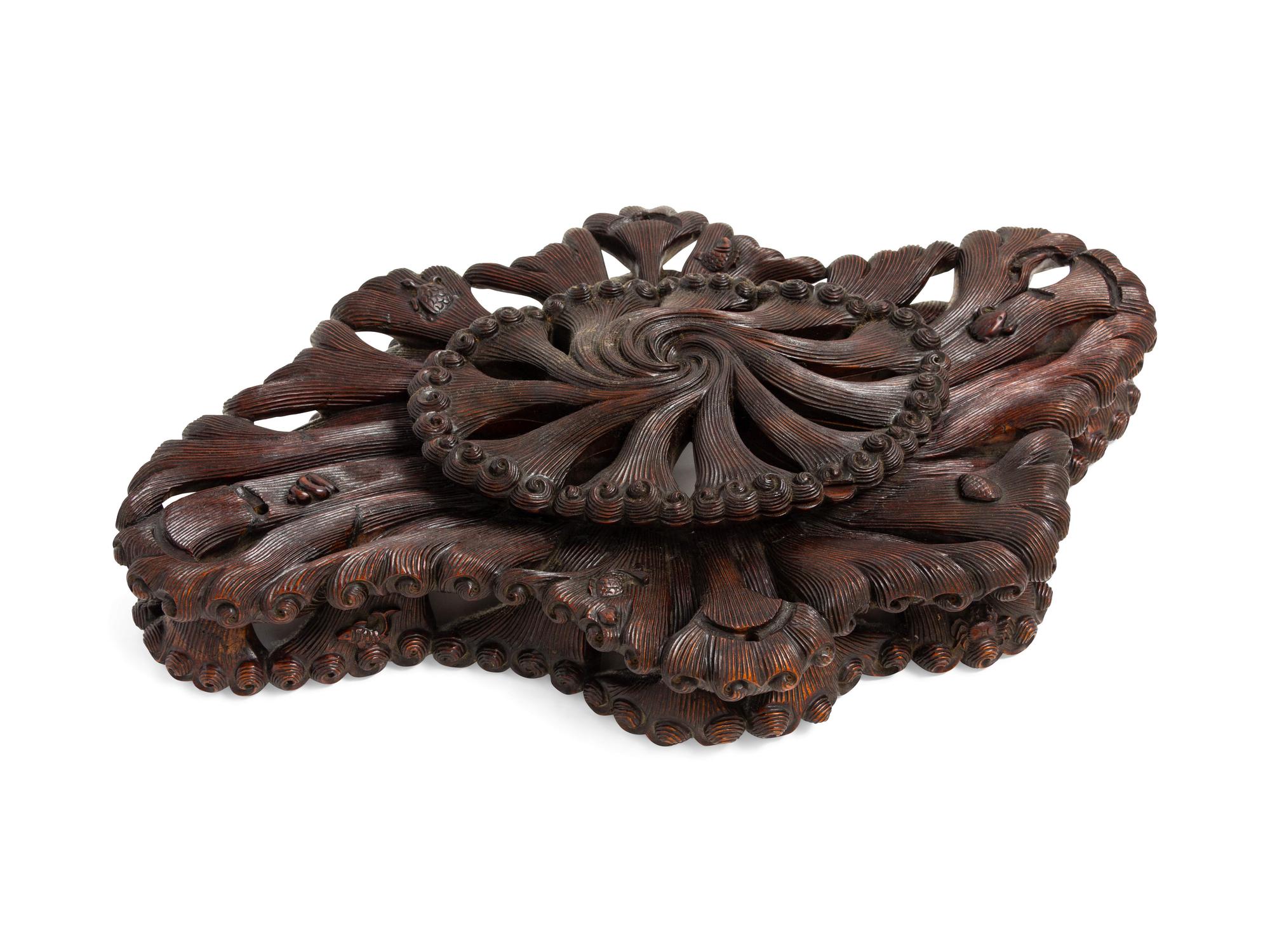 A Chinese Carved Wood Stand