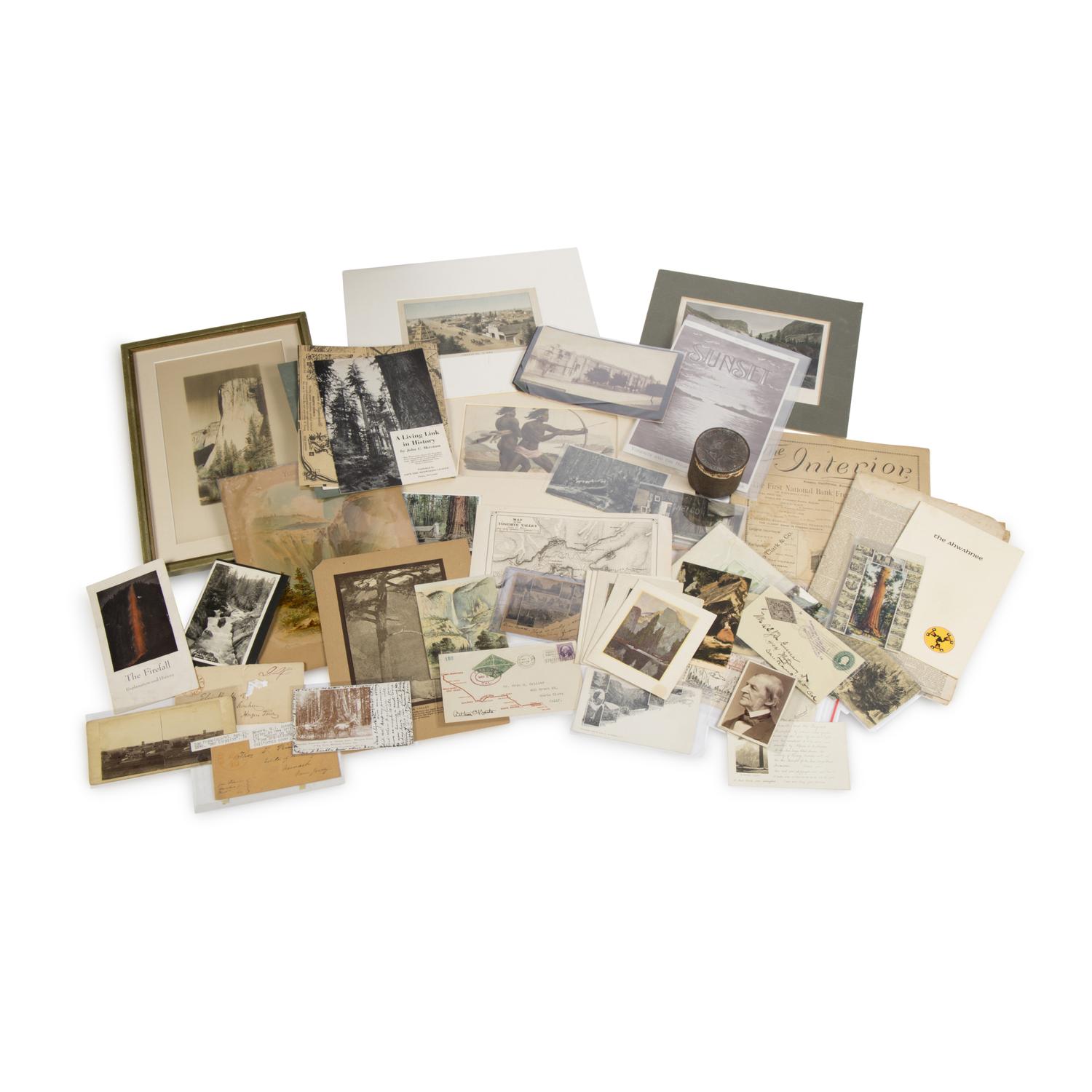 [Yosemite]. A small archive of ephemera related to Yosemite and the surrounding areas, ca 1849-1937, including: