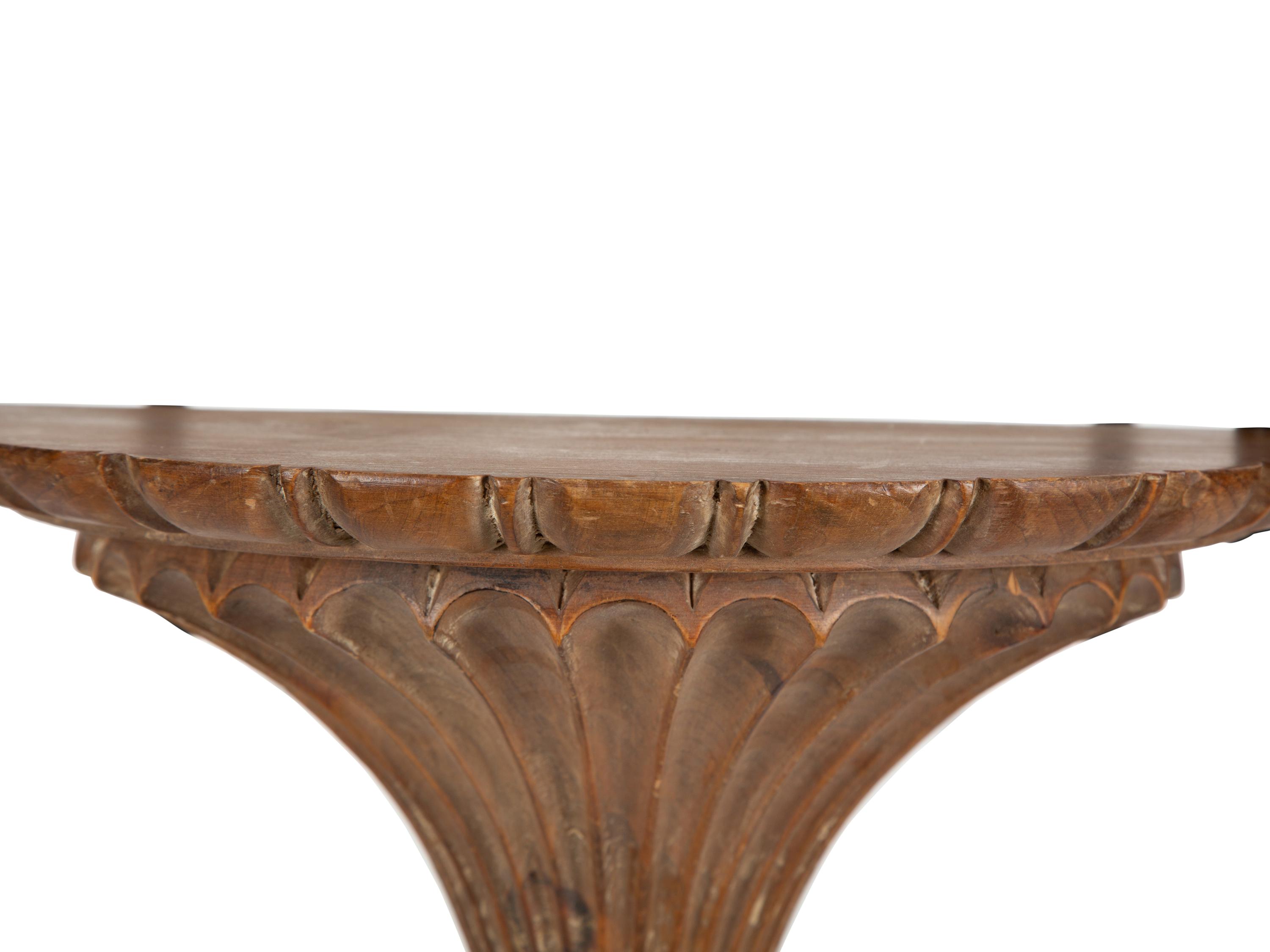 A Pair of Louis XVI Style Carved Wood Wall Brackets