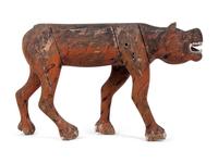 A Carved and Polychrome Painted Folk Art Tiger