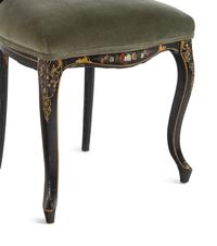 A Pair of French Mother-of-Pearl Inlaid Ebonized Side Chairs