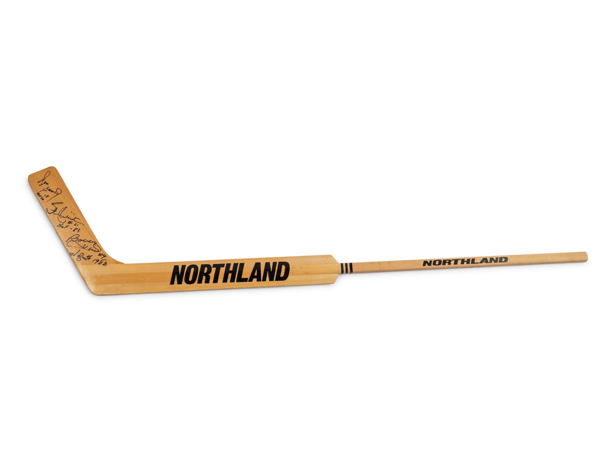 A Chicago Blackhawks Hall of Fame Signed Autograph Northland Darren Pang Model Hockey Stick (Beckett Authentication Services BAS Certified),
