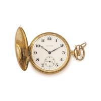 WALTHAM, 14K YELLOW GOLD HUNTER CASE POCKET WATCH
