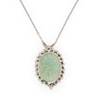 Opal and Diamond Pendant Necklace