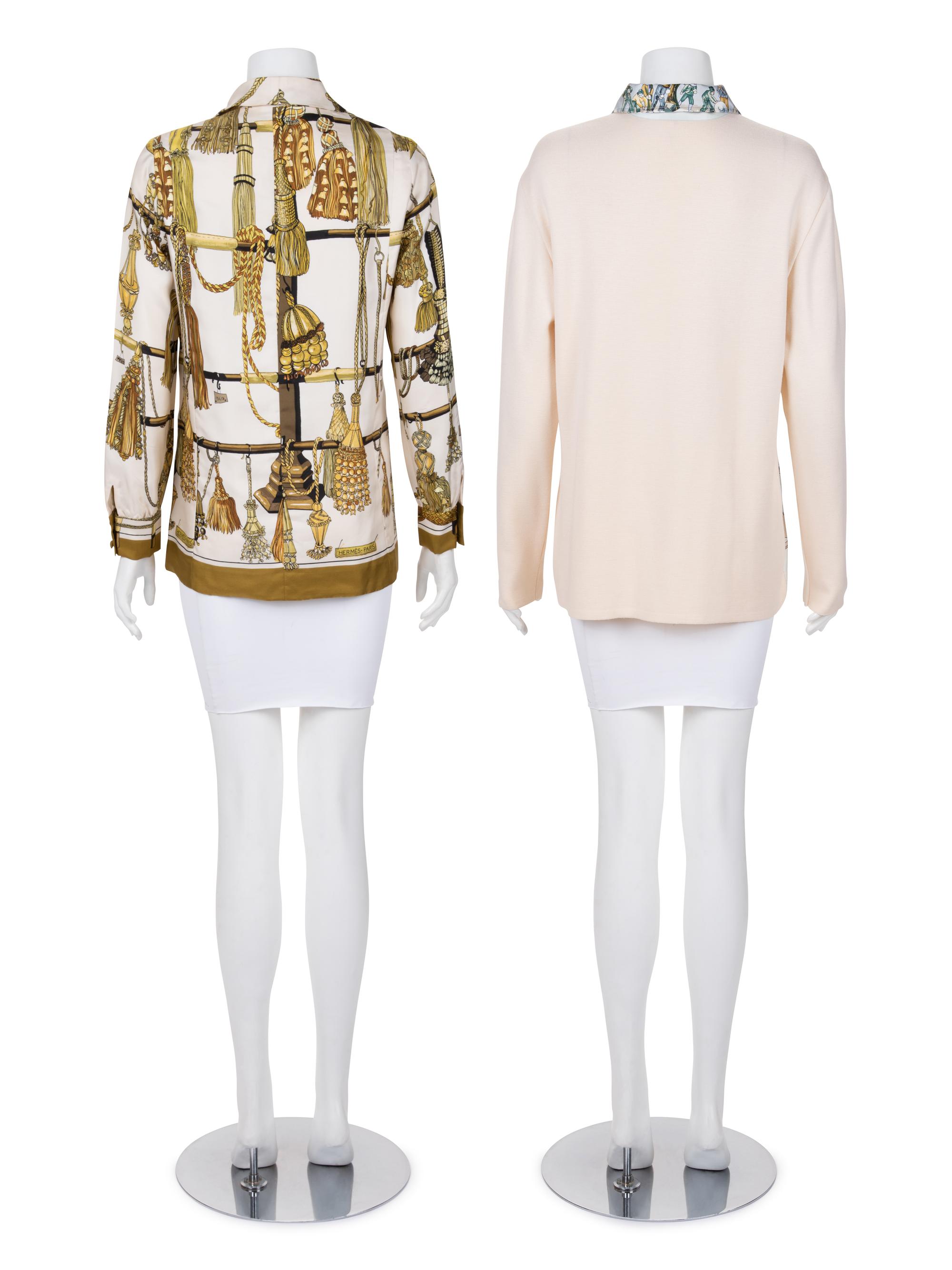 Two Hermès Printed Silk Shirts, 1970-90s