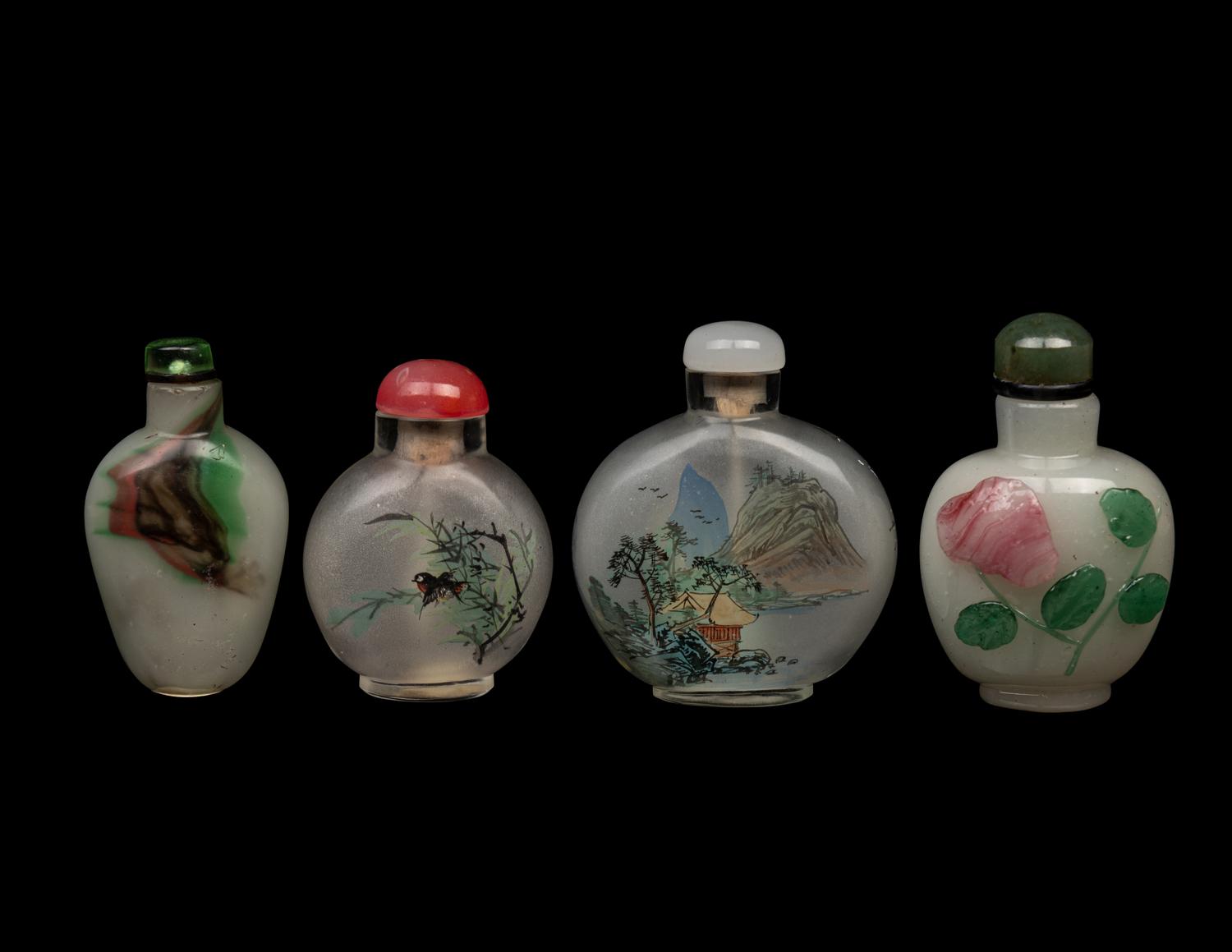 Four Chinese Glass Snuff Bottles