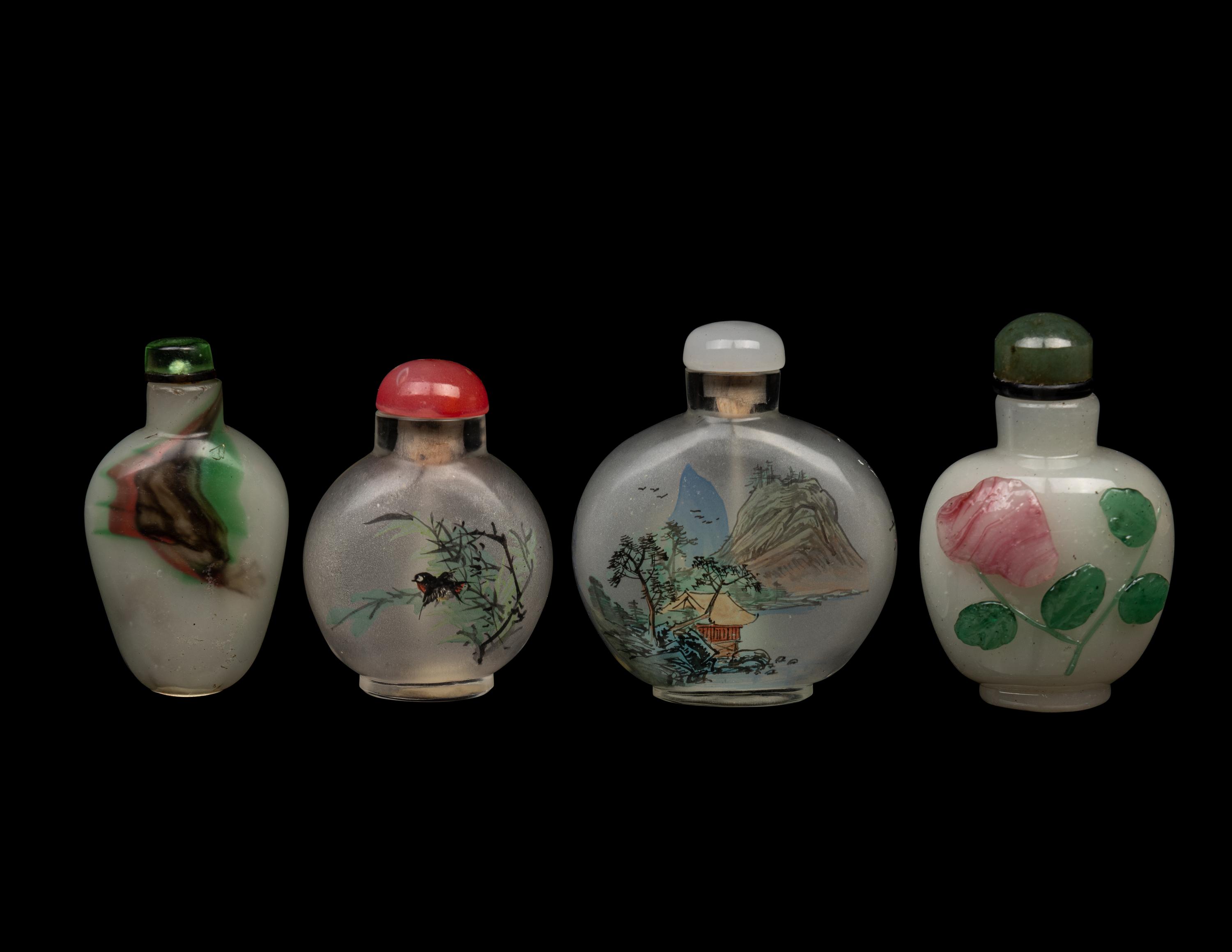 Four Chinese Glass Snuff Bottles