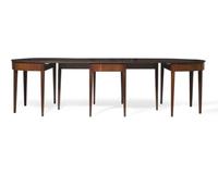 A Federal Style Inlaid Mahogany Three-Part Dining Table, 20th Century