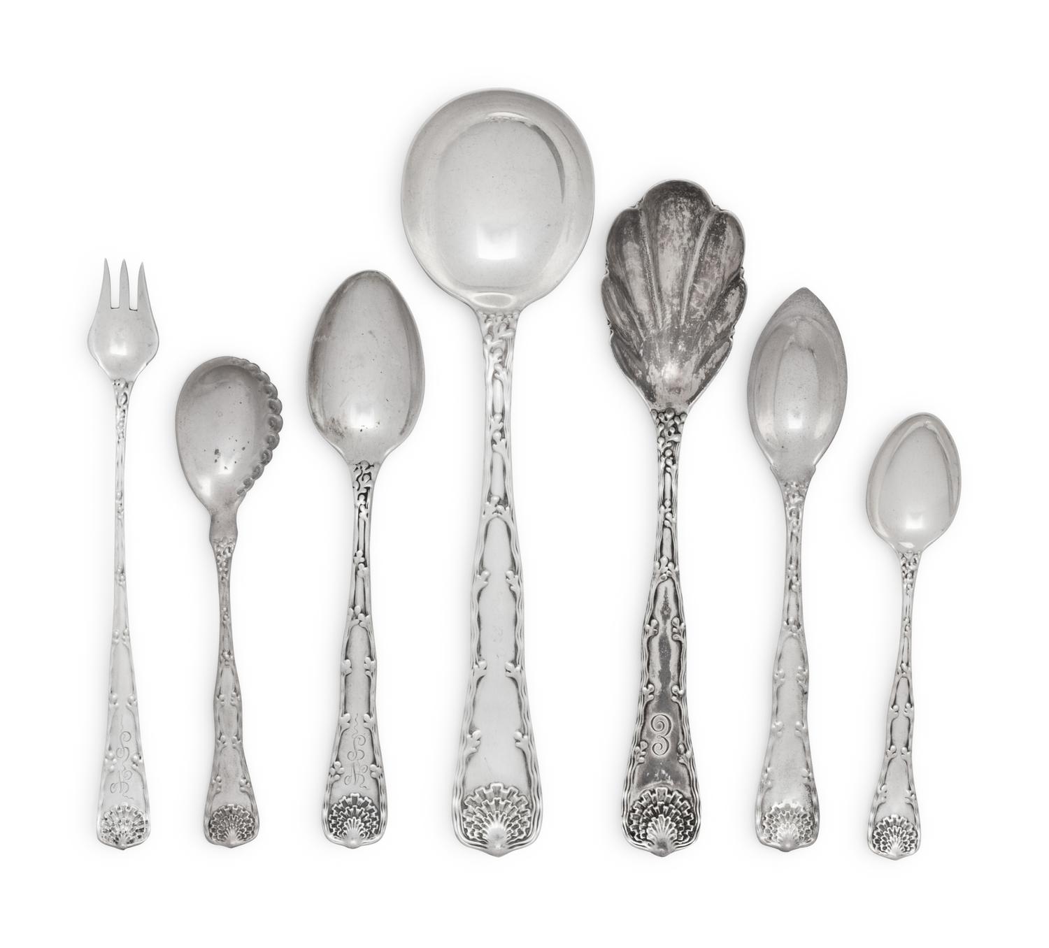 A Tiffany and Co. Wave Edge Silver Flatware Service