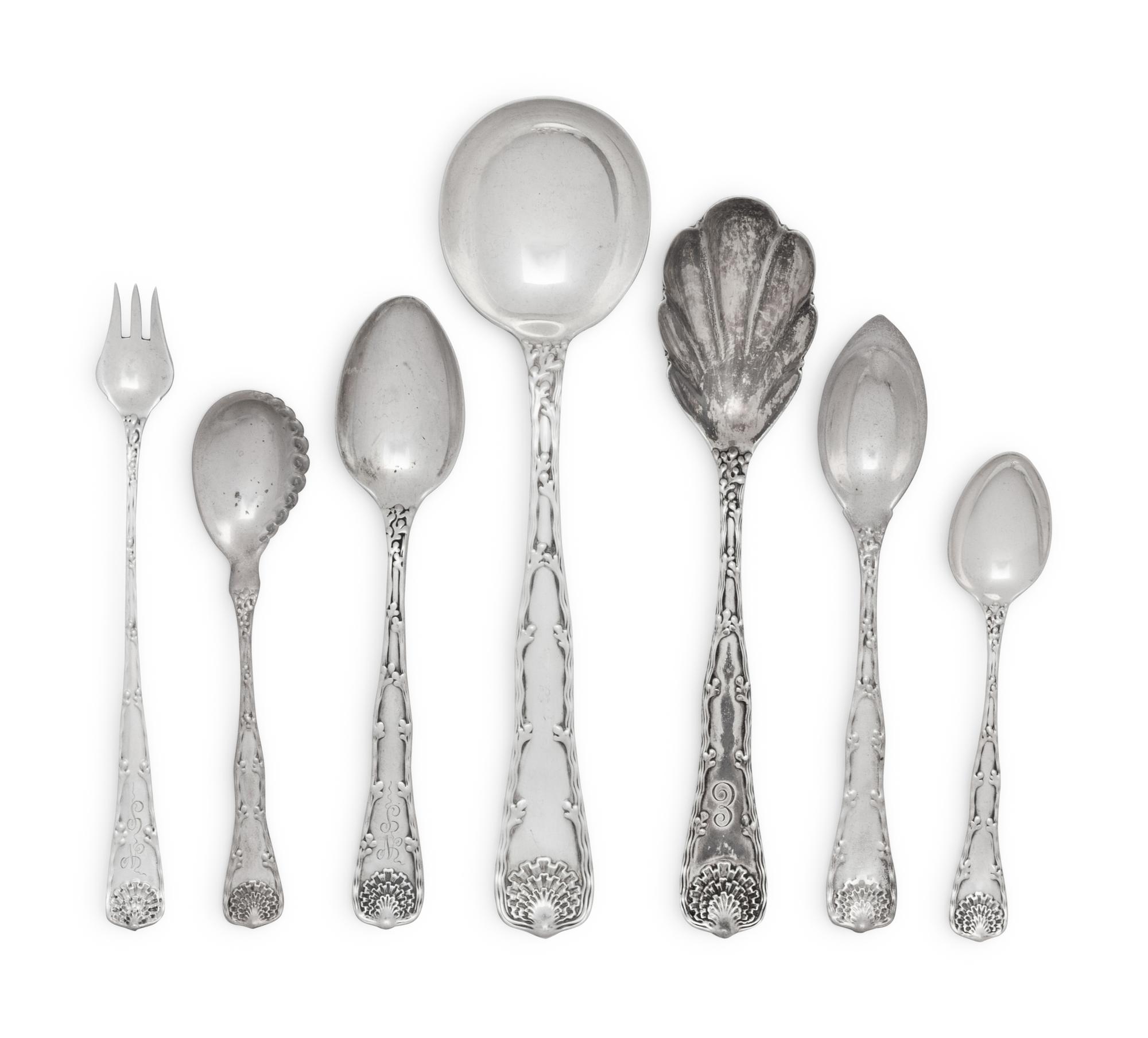A Tiffany and Co. Wave Edge Silver Flatware Service