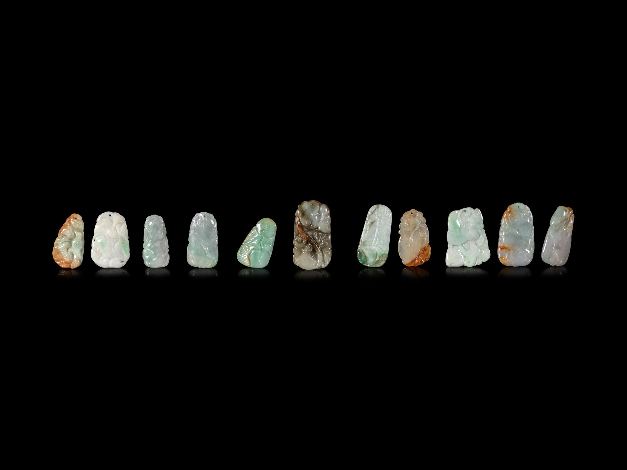 Twenty Chinese Jadeite Pendants