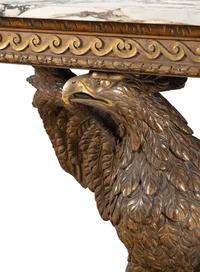 A George II Style Giltwood Marble-Top Eagle Pier Table