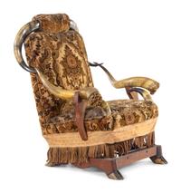 A Victorian Horn-Mounted Rocking Chair