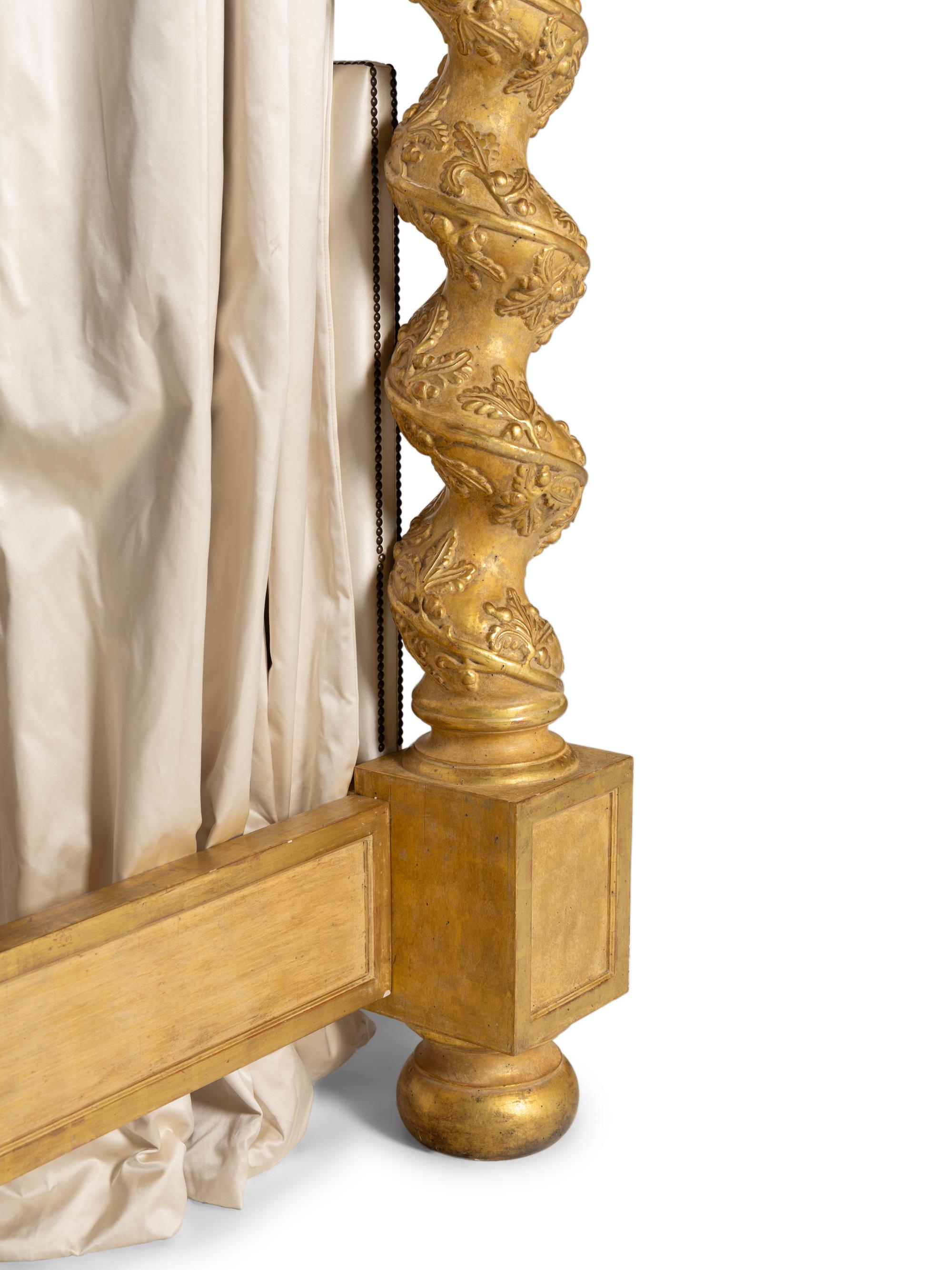 A Baroque Style Giltwood Canopy Bed