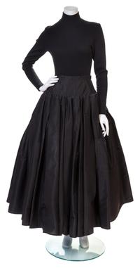 An Isaac Mizrahi Black Silk Skirt Ensemble, Size 6.