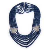 Sapphire Bead and Diamond Multistrand Necklace