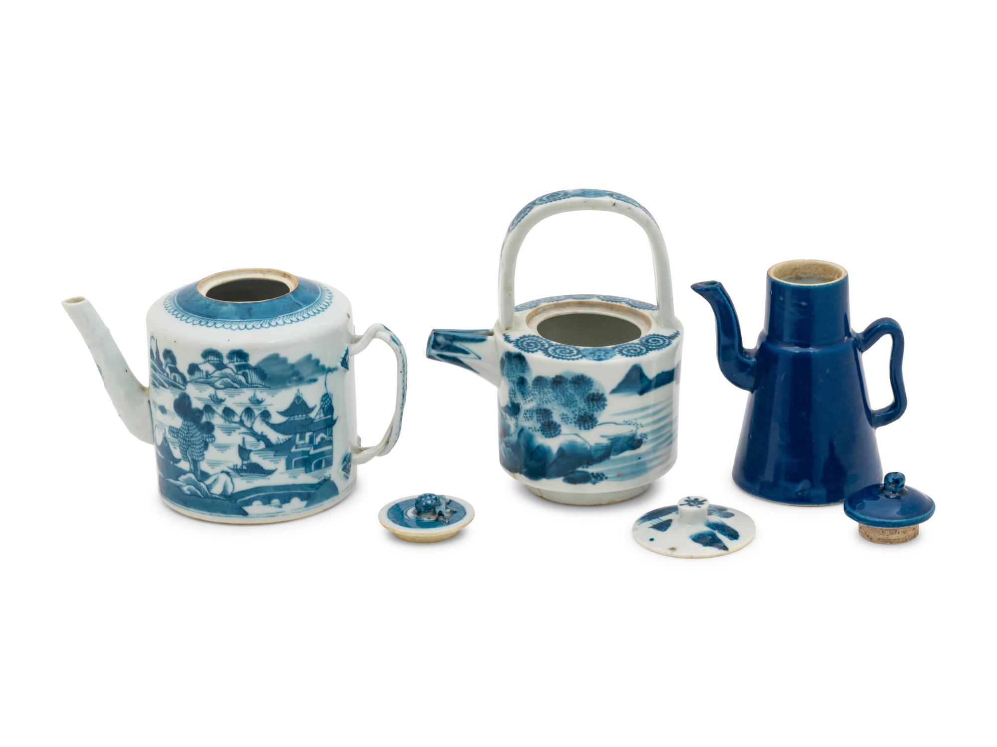 Three Chinese Porcelain Teapots