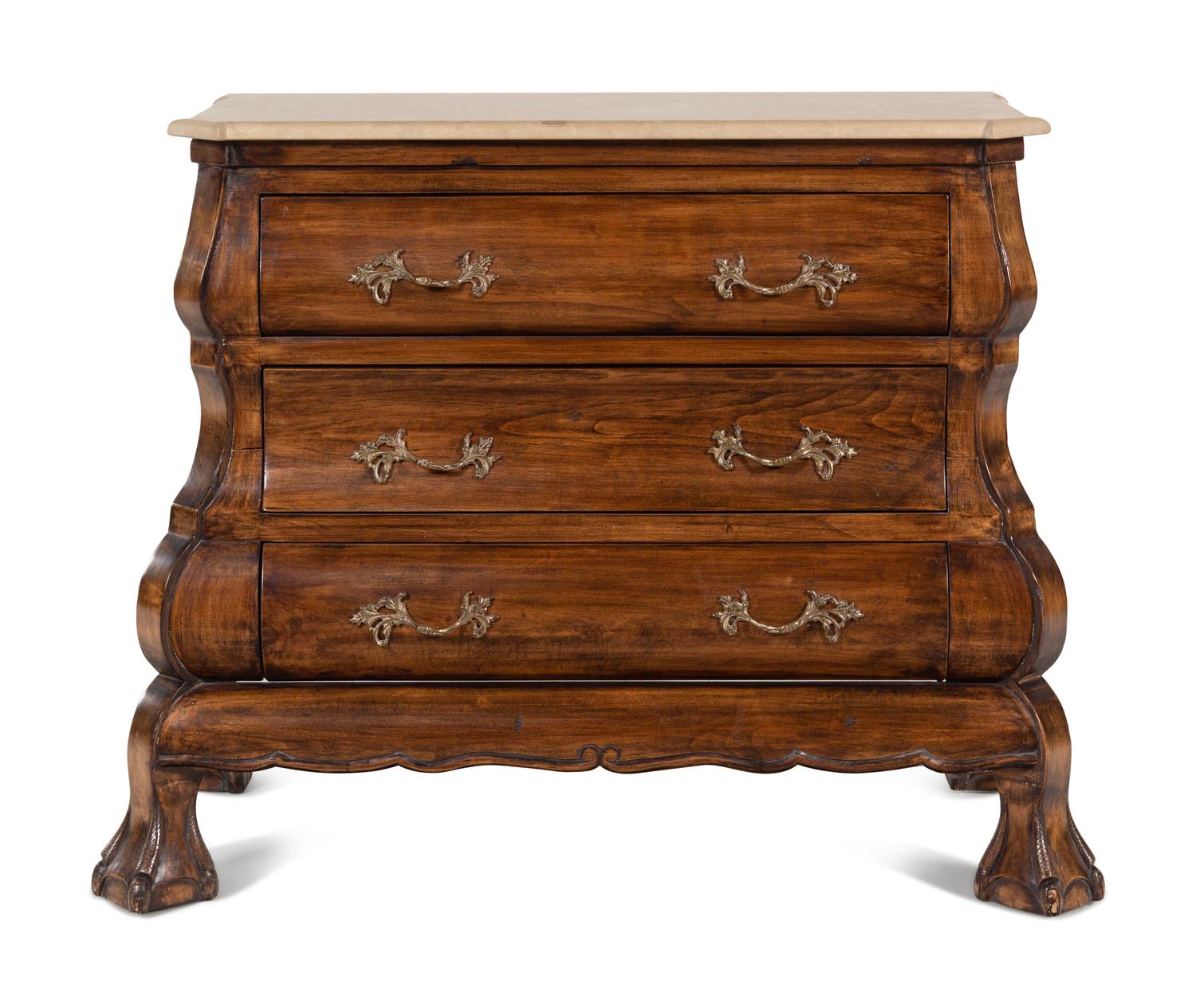 A Dutch Baroque Style Stone-Top Chest of Drawers