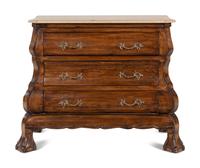 A Dutch Baroque Style Stone-Top Chest of Drawers