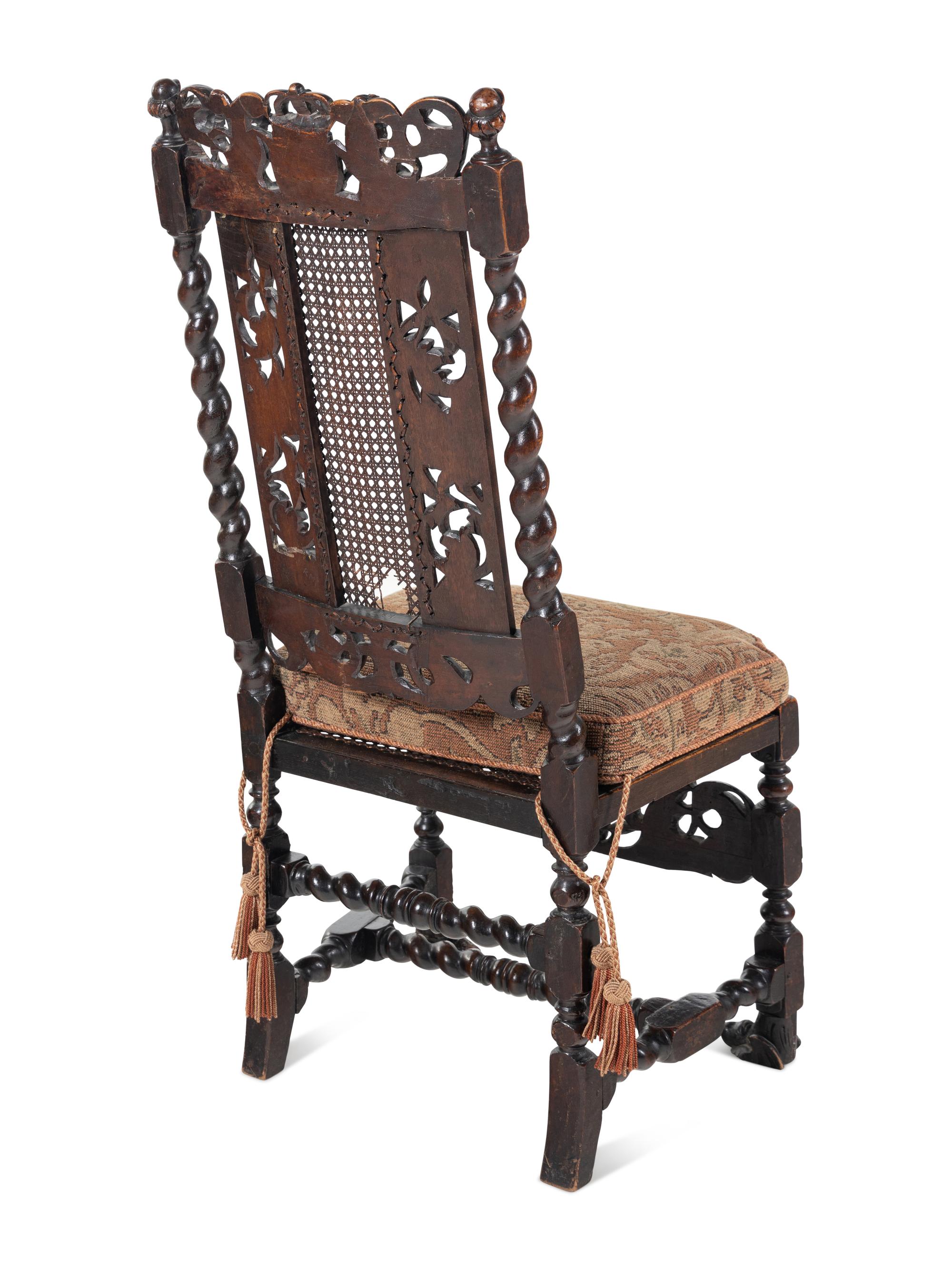 A James II Carved Walnut Side Chair