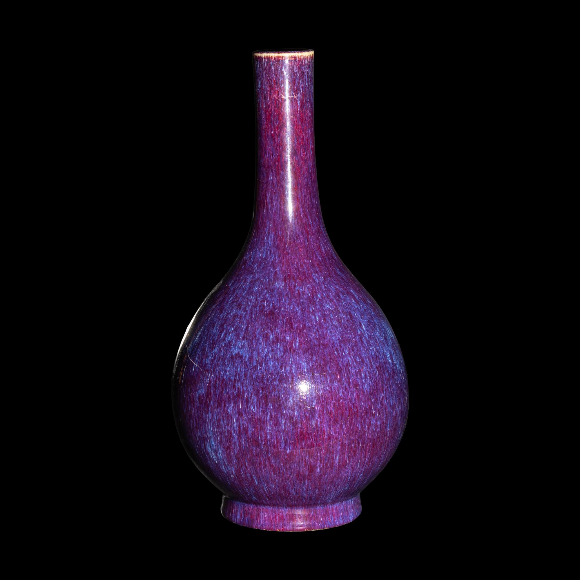 A Chinese Flambé Porcelain Bottle Vase, Danping 窯變釉膽瓶