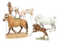 Four Porcelain Figures Width of widest 13 inches. — SECOND HALF 20TH CENTURY